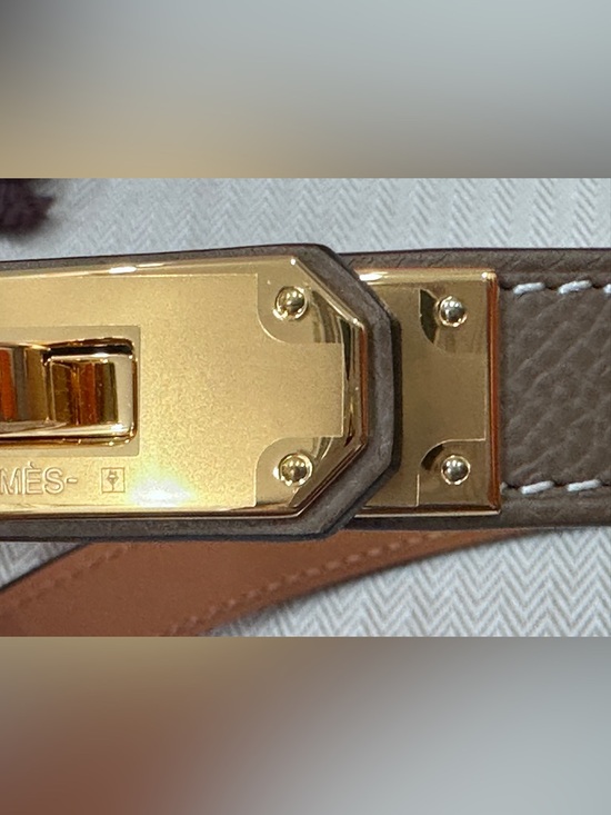 HERMES KELLY BELT ETOUPE EPSOM LEATHER WITH GOLD HARDWARE. BRAND NEW. FULL SET. main image 6